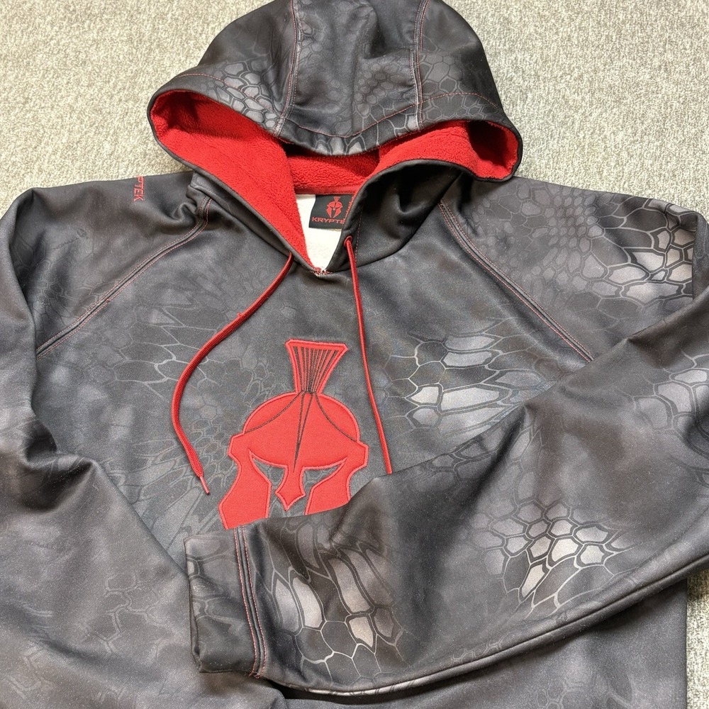 Kryptek Tartaros‎ Red Insignia Pullover Hoodie Highlander Black Camo Size M